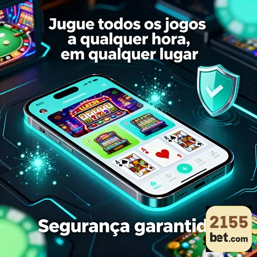 Aplicativo 2155bet mostra jogos em um smartphone com segurança.