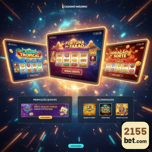 Interface do aplicativo 2155bet com slots e promoções em destaque.