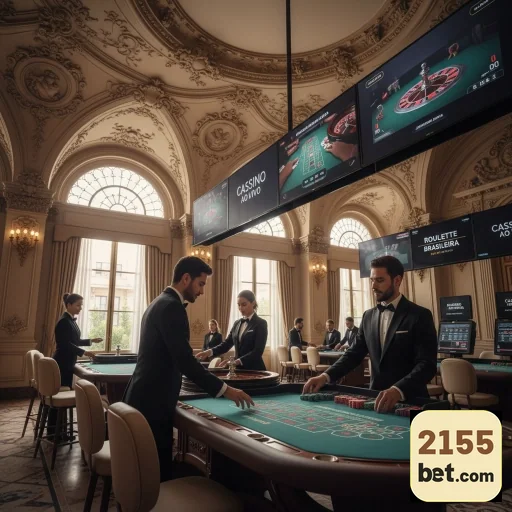 Jogadores interagindo em mesas de cassino da 2155bet.