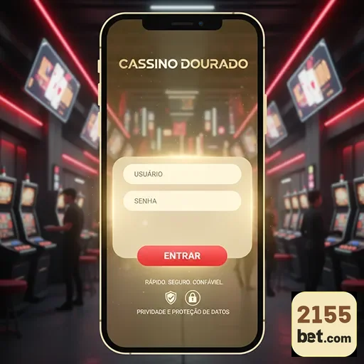 Tela de login dos serviços VIP da 2155bet em dispositivo móvel.