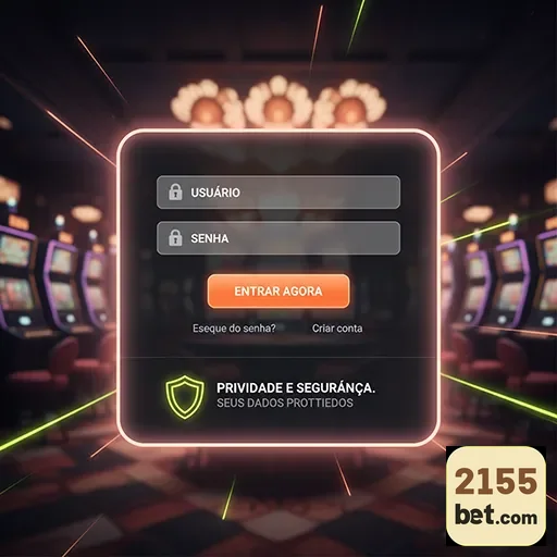 Tela de login da 2155bet com campo para usuário e senha.