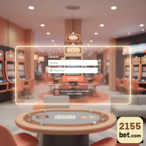 Tela de login do 2155bet em ambiente de cassino online.