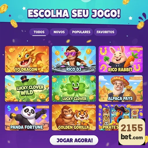 Tela inicial do aplicativo cassino 2155bet com jogos populares.
