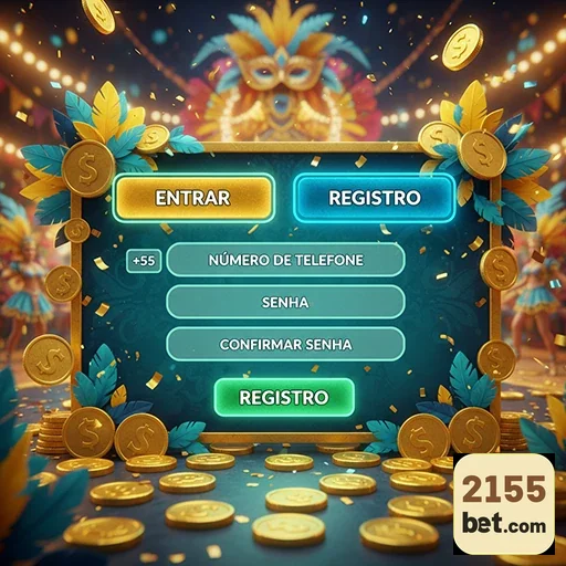 Tela de registro no live gaming da 2155bet com entradas visíveis.