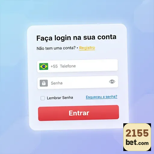 Tela de login do site 2155bet para acesso à conta.