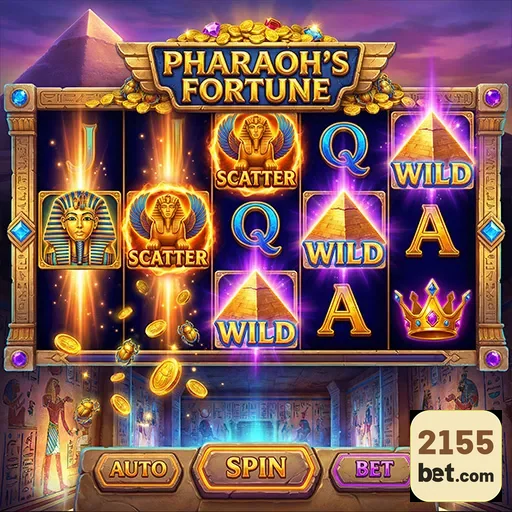 Slot do jogo Pharaoh's Fortune na 2155bet com símbolos VIP.