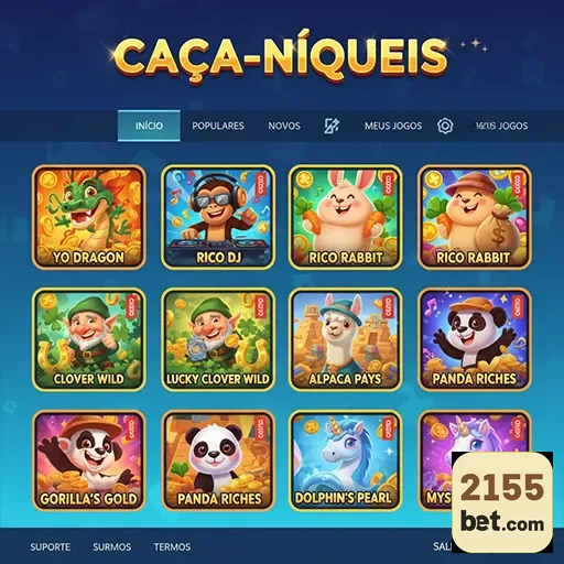 Tela de jogos de caça-níqueis disponíveis na 2155bet.