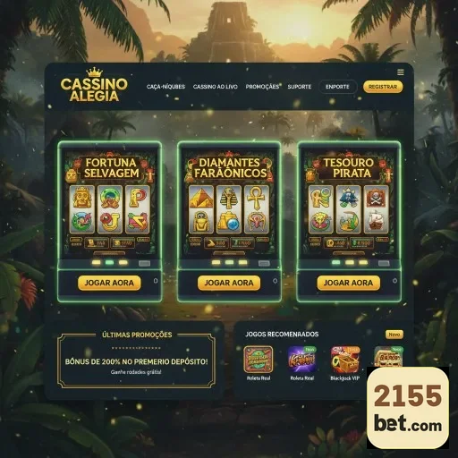 Tela da seção VIP da 2155bet com jogos de slot disponíveis.
