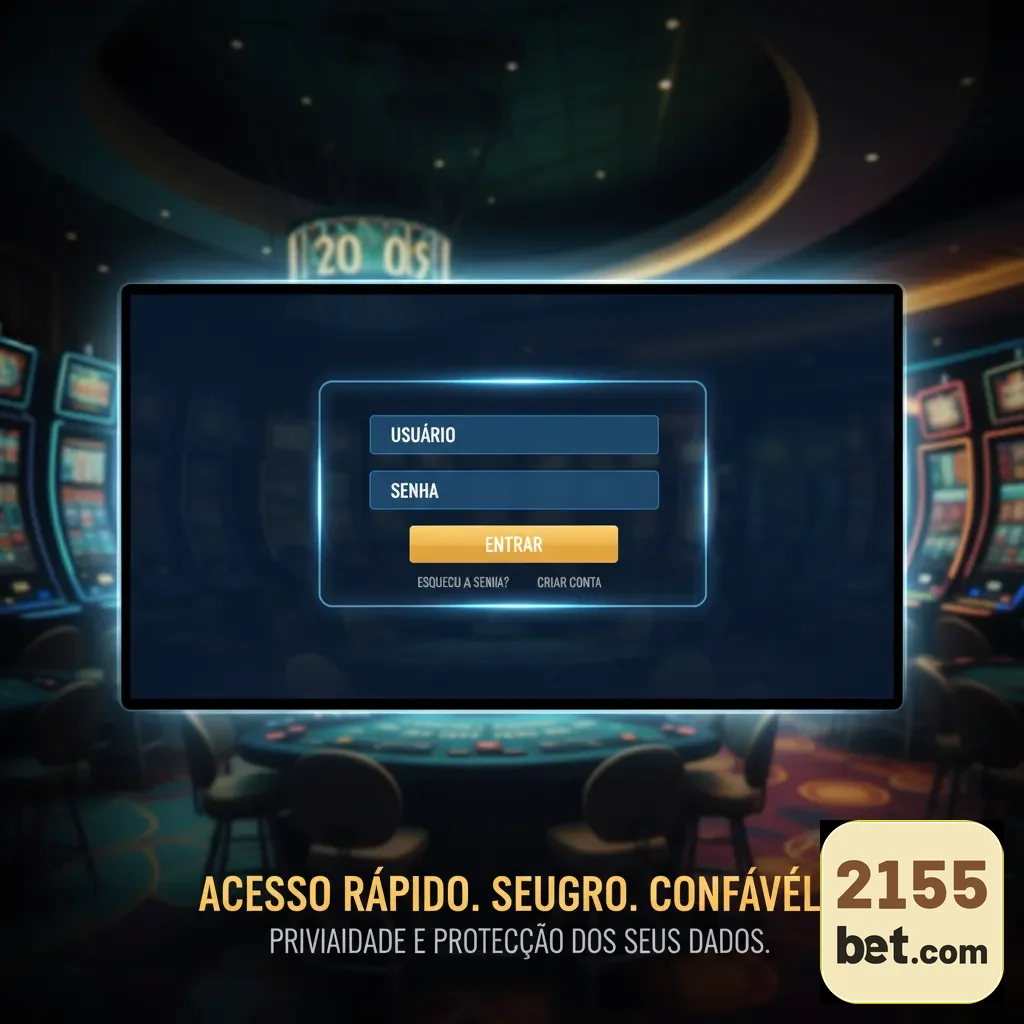 Tela de login do 2155bet com campos para usuário e senha.