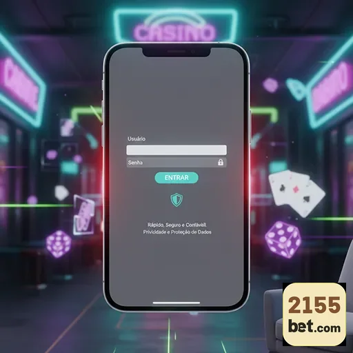 Tela de login do aplicativo 2155bet para apostas rápidas.